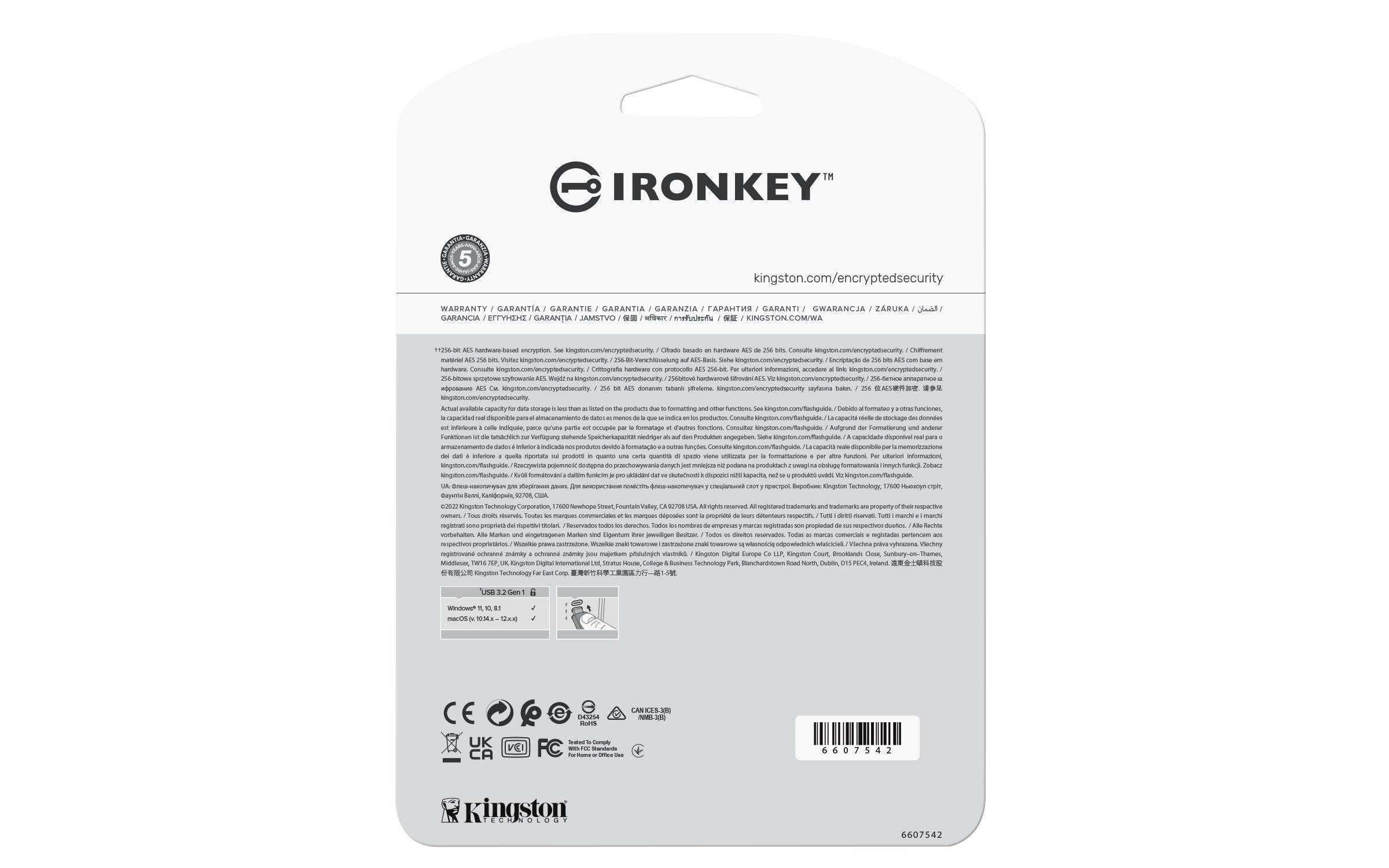Kingston Technology IronKey 512GB Vault Privacy 50 AES-256 Encrypted, FIPS 197