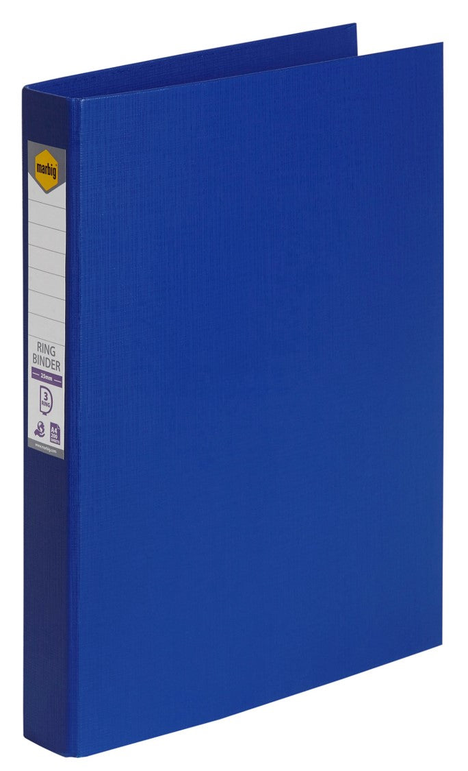 Marbig Binder A4 Pe 3 D-RING 25mm Blue (Each)