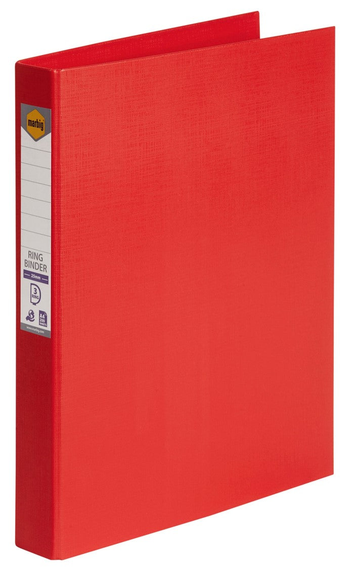 Marbig Binder A4 Pe 3 D-RING 25mm Red (Each)