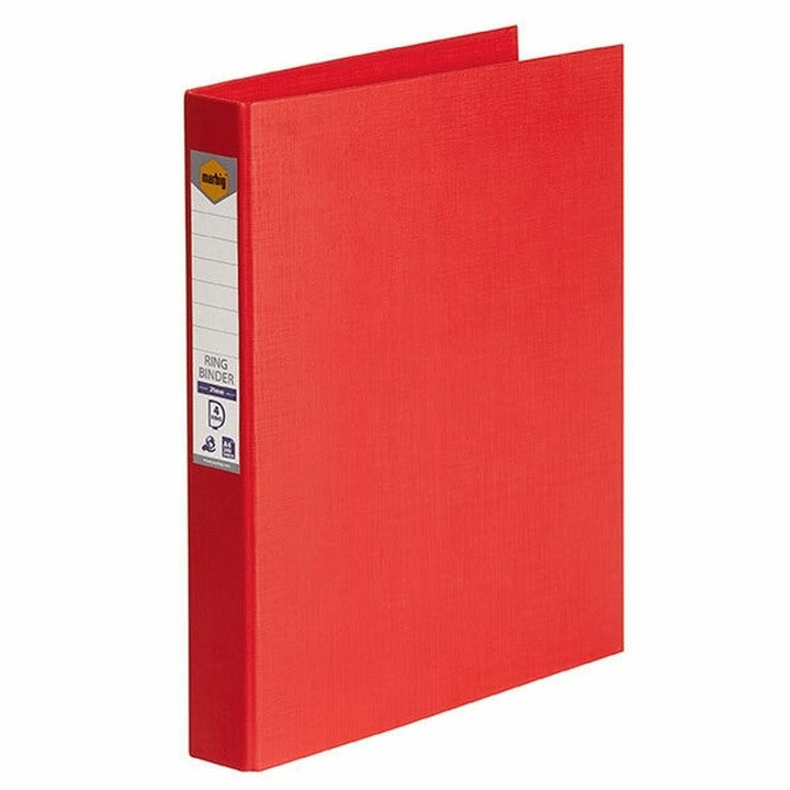 Marbig Binder A4 Pe 4 D-RING 25mm Red (Each)