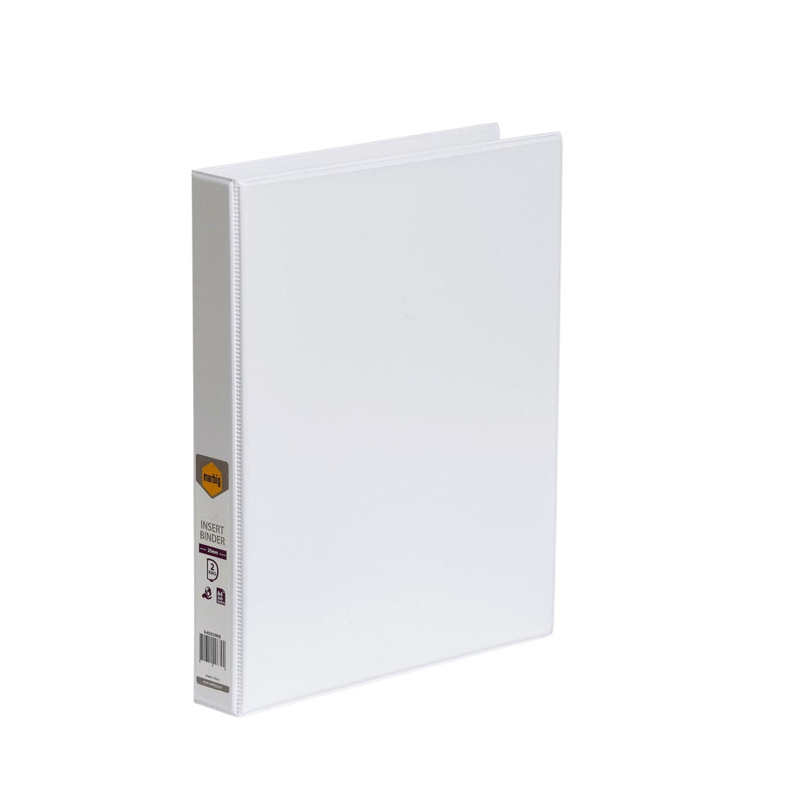 Marbig Binder Insert A4 Clearview 2 D-RING 25mm White (Each)