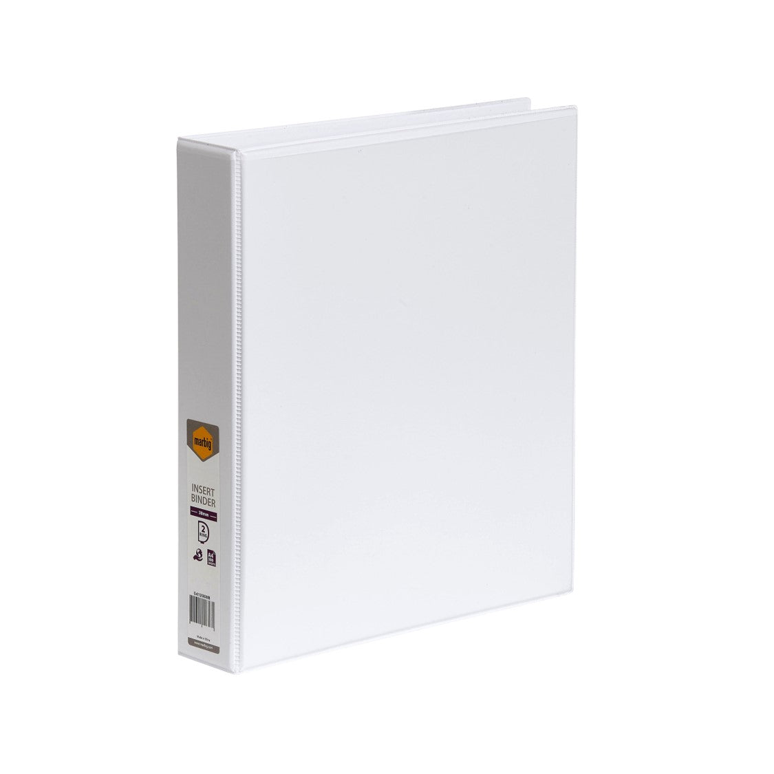 Marbig Binder Insert A4 Clearview 2 D-RING 38mm White (Each)