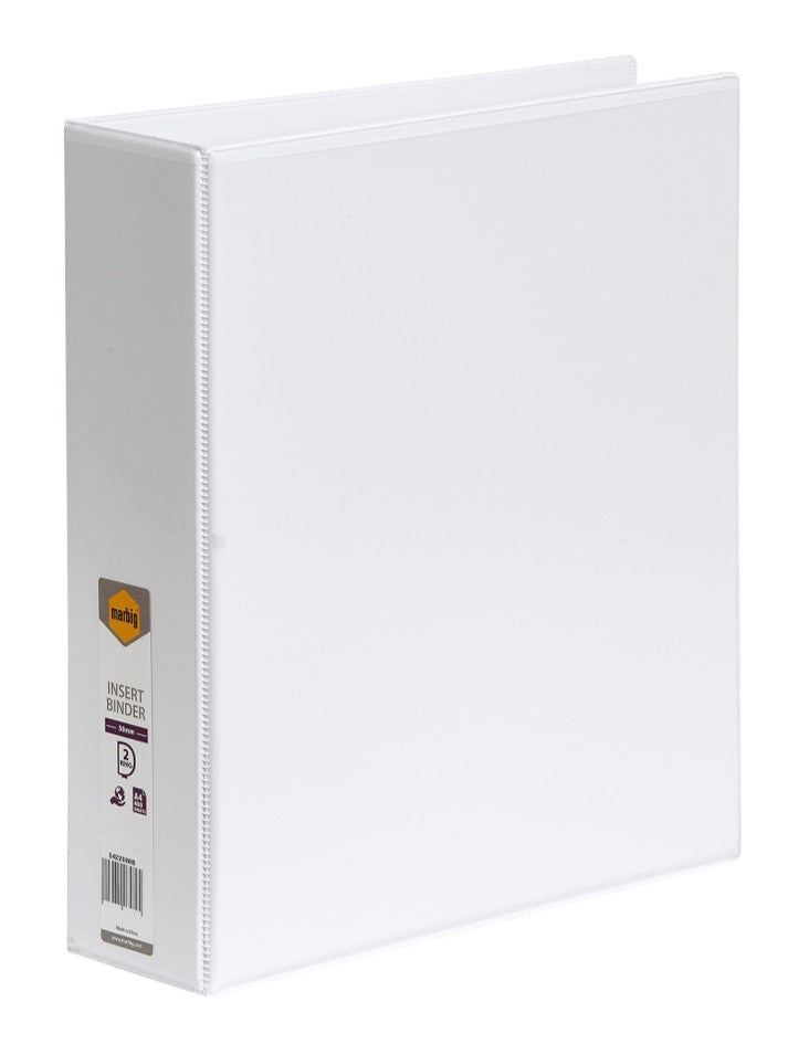 Marbig Binder Insert A4 Clearview 2 D-RING 50mm White (Each)