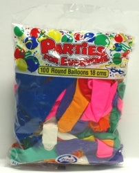 Balloons Alpen 18CM Assorted Col PK100