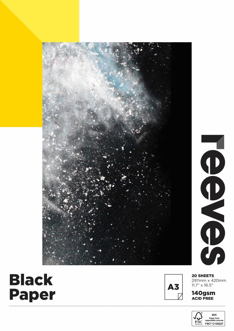 Pad Reeves A3 Black Paper 140GSM Fsc Mix (Each)