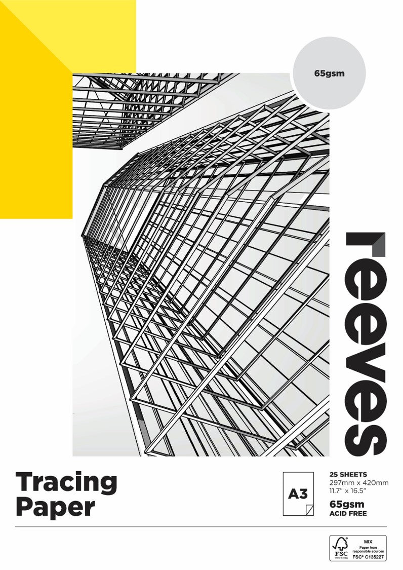 Tracing Paper Pad Reeves A3 65GSM 25 Sht (Each)