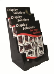 Brochure Holder Deflecto A4 3 Pocket 3 Tier Recycled Black (Each)