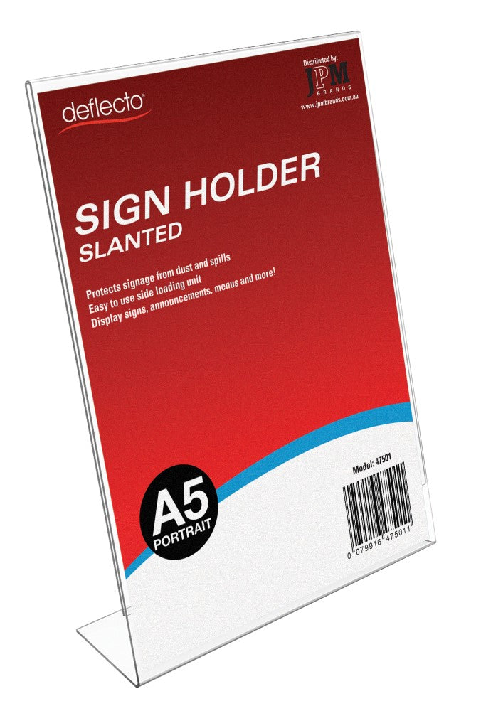 Deflecto Slanted Single Sided Doc Holder A5 Portrait 47501 (Each)