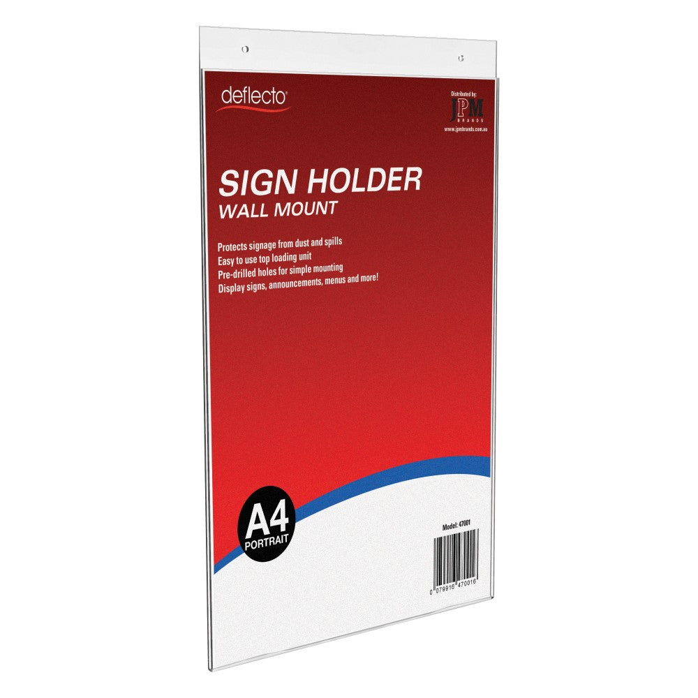 Document Holder Deflecto A4 Wall Mounted Portrait (Each)