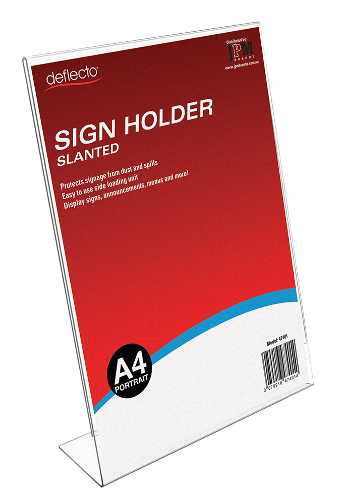 Deflecto Slanted Single Sided Doc Holder A4 Portrait 47401 (Each)