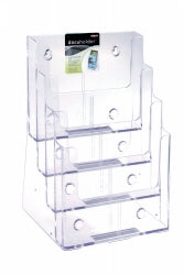 Brochure Holder Deflecto A4 4 Pocket 4 Tier Clear (Each)