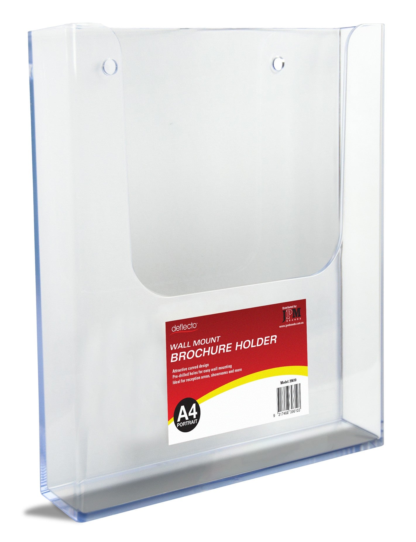 Brochure Holder Deflecto A4 Wall Mount 39610 (Each)