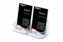 Deflecto Business Card Holder Vertical 2 Pocket 70401 (Each)