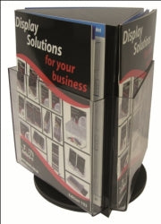 Brochure Holder Deflecto 3xA4 Counter Top Rotating Black (Each)