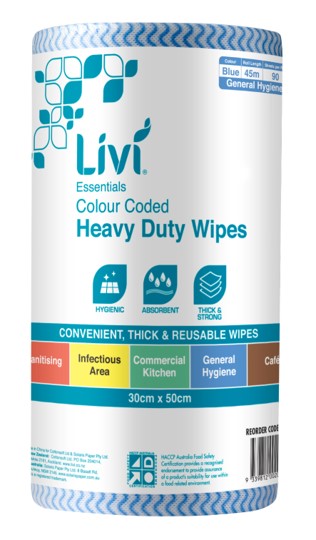 Livi Commercial Wipes Essentials Blue (Box 4)