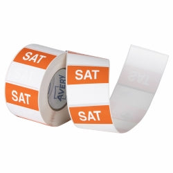 Avery Label 40x40mm Saturday Removable Orange/White 500/ROLL (Each)