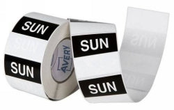 Avery Label 40x40mm Sunday Removable Black/White 500/ROLL (Each)