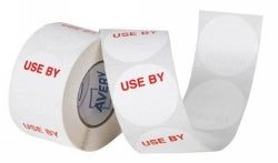 Avery Label 40mm Use By Removable White/Red 500/ROLL (Each)