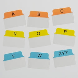 Tabs 50.8x38mm MULTI-USE Alphabet A-Z Primary Orange/Yellow/Blue PK24 (Each)