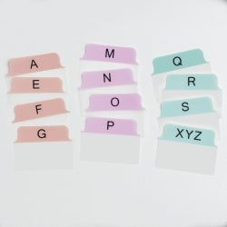 Tabs 50.8x38mm MULTI-USE Alphabet A-Z Pastel Pink/Purple/Blue PK48 (Each)