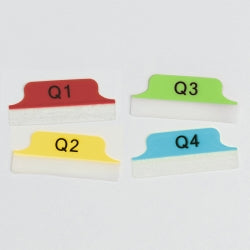Tabs 63.5x25.4mm Margin Quarters Q1-Q4 Primary Red/Yellow/Green/Blue PK24 (Each)