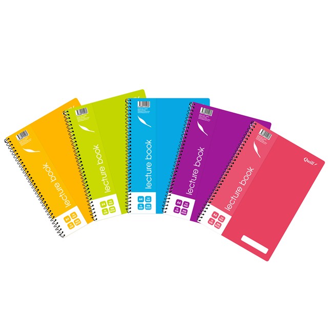 Quill Lecture Book A4 70GSM PP Assorted 140-page (Pack 10)