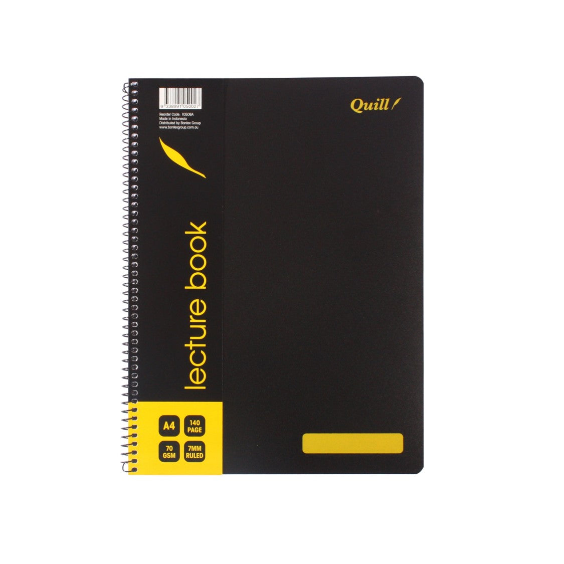 Quill Lecture Book A4 70GSM PP Black 140-page (Pack 10)