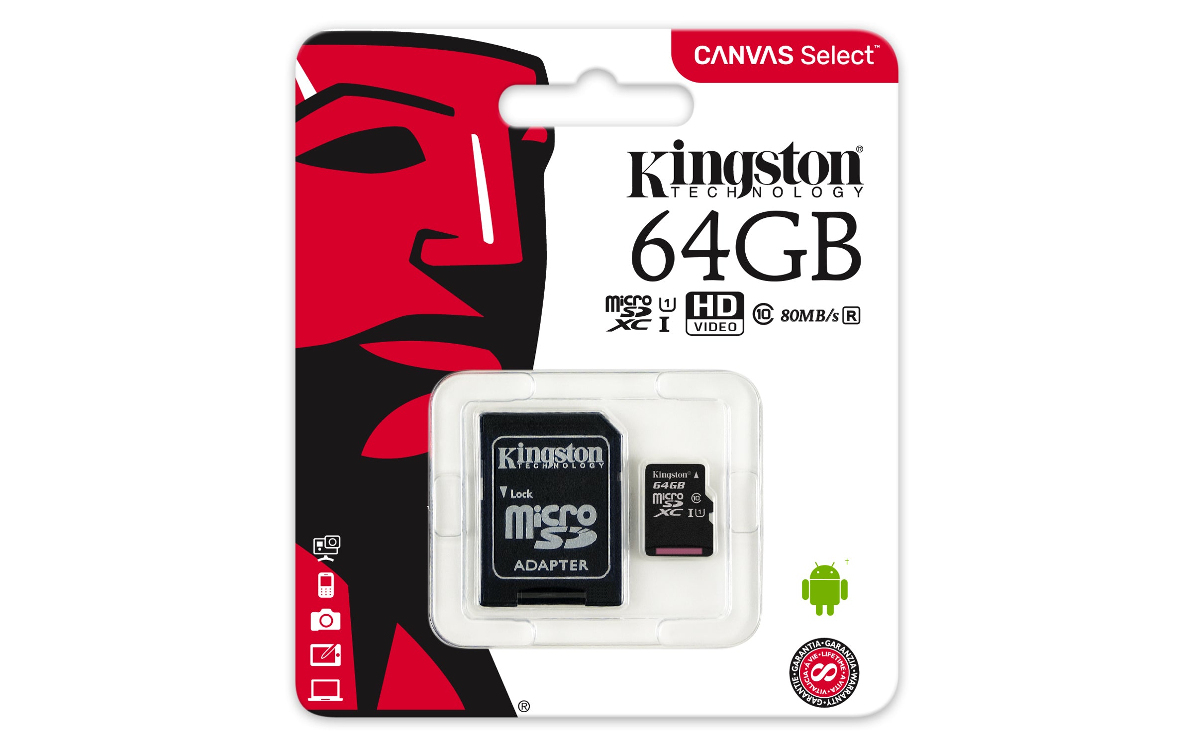 Kingston Technology Canvas Select 64 GB MicroSDXC UHS-I Class 10