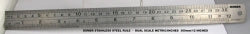 Osmer Ruler 30CM/12INCH Dual Scale Stainless Steel (Each)