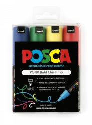 Uni Marker 8mm Tip PC8K Assorted Colours PK4 (Each)