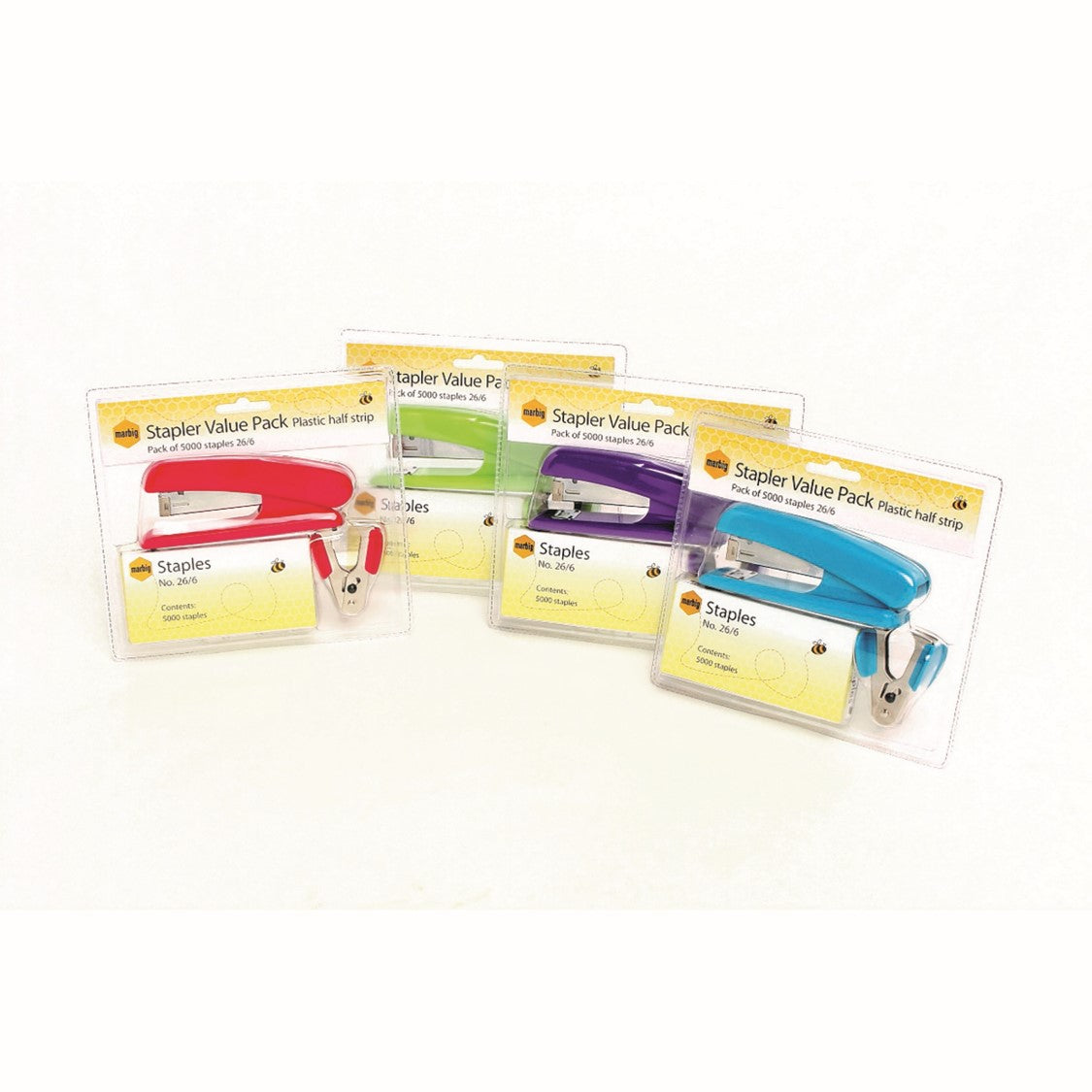 Marbig Stapler 20SHT Half Strip Assorted (Each)