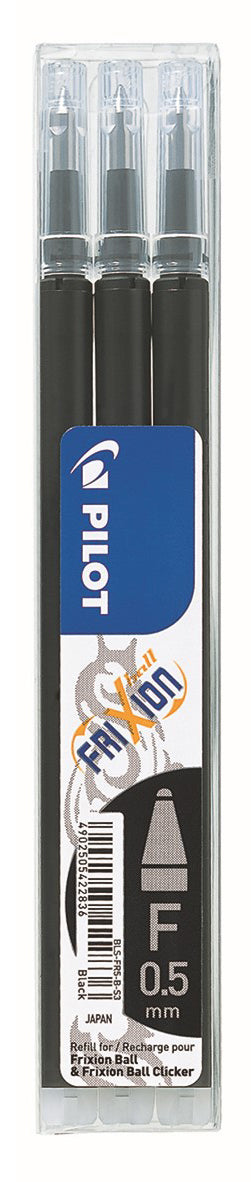 Pilot Pen Refill Frixion 0.5mm Black PK3 (Each)