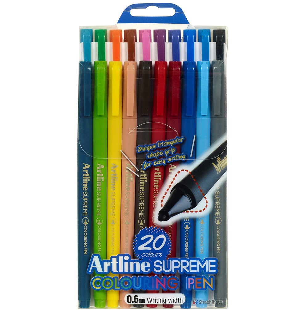 Artline Pen 0.6mm Supreme Fineliner Assorted PK20 (Each)