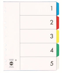 Marbig Dividers A4 PVC Extra Wide 5 Tab (Each)