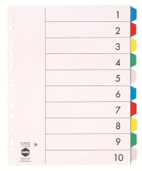 Marbig Dividers A4 PVC Extra Wide 10 Tab