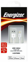 Energizer Cable 1.2M Lightning White I Phone Compatible (Each)