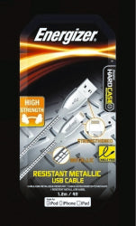 Energizer Cable Lightning SLV/GLD/Book PK5 (Each)
