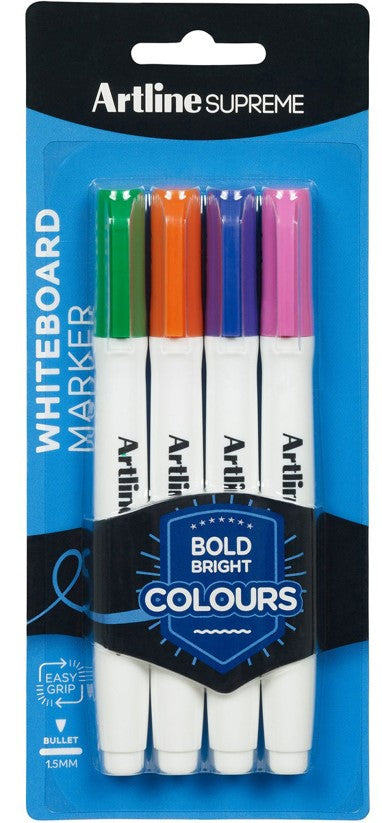 Artline Marker Whiteboard Supreme Brights Assorted PK4 (Each)
