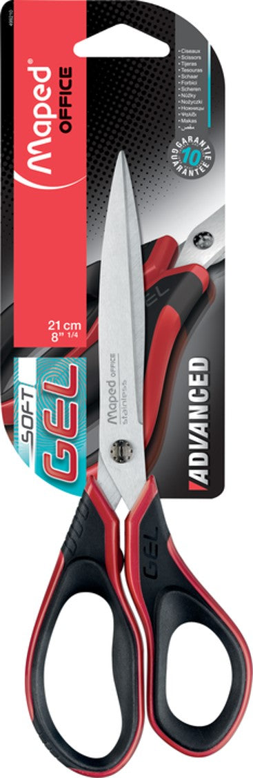 Maped Scissors 21CM Advanced Asymmetrical Black/Red Hs (Each)