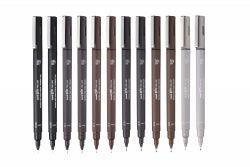 Uni Pen Pin Fineliner Assorted Colours Bx12 (Each)
