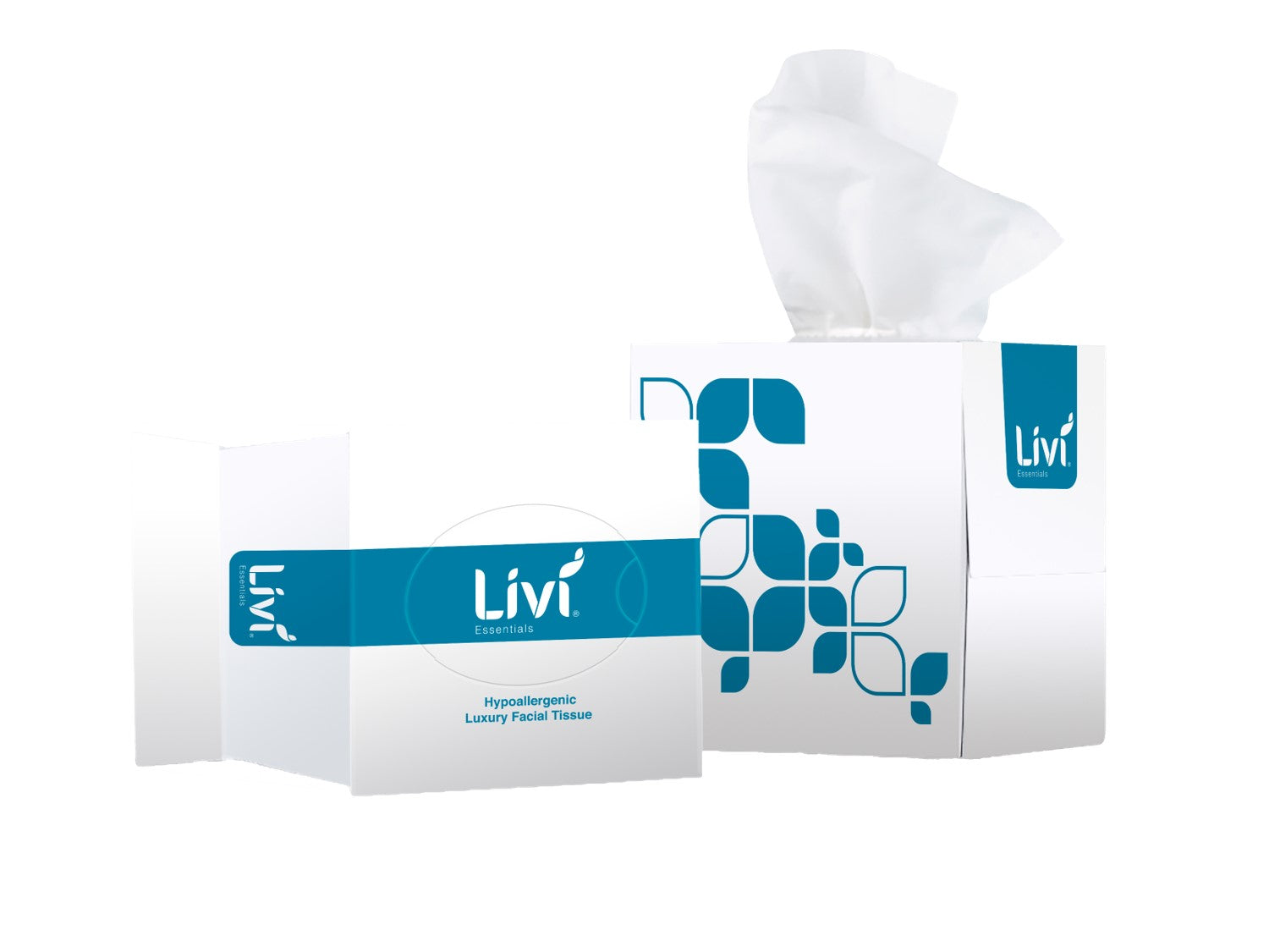 Livi Facial Tissue Essentials Hypoallergenic 2PLY 90S Cube (Box 24)