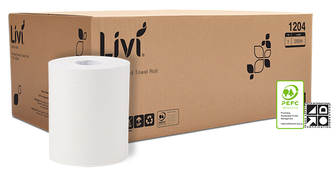 Livi Paper Towel Roll Essential 1PLY 200M Autocut (Box 6)