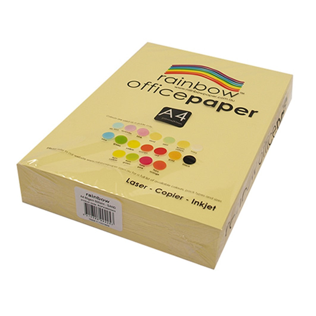 Copy Paper Rainbow A4 80GSM Office Pastel Sand PK500 (Each)