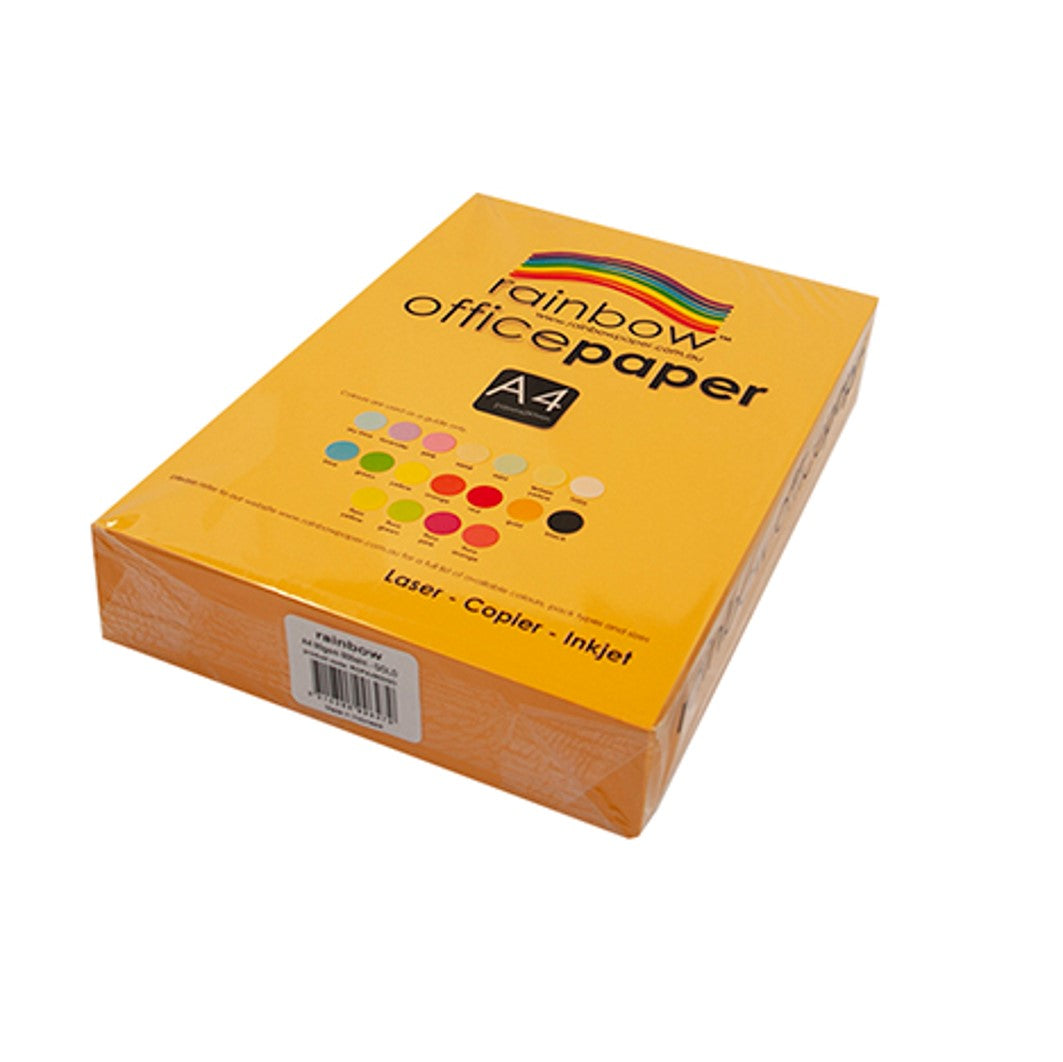 Copy Paper Rainbow A4 80GSM Office Bright Gold PK500 (Each)