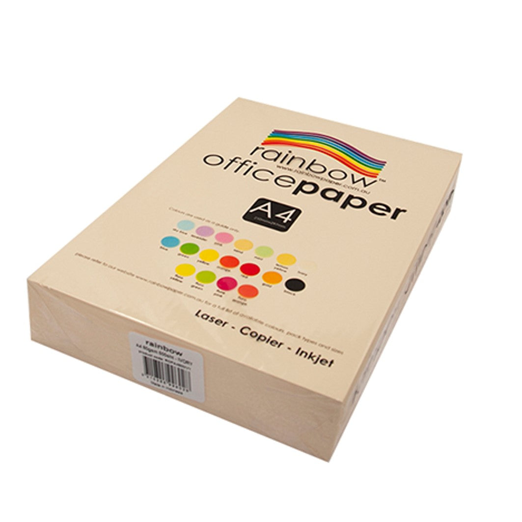 Copy Paper Rainbow A4 80GSM Office Pastel Ivory PK500 (Each)