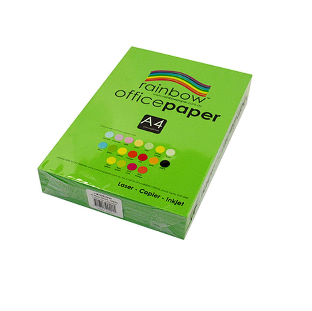 Copy Paper Rainbow A4 80GSM Office Bright Green PK500 (Each)