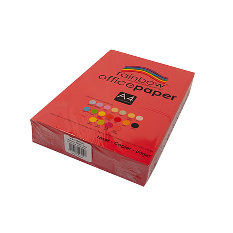 Copy Paper Rainbow A4 80GSM Office Bright Red PK500 (Each)