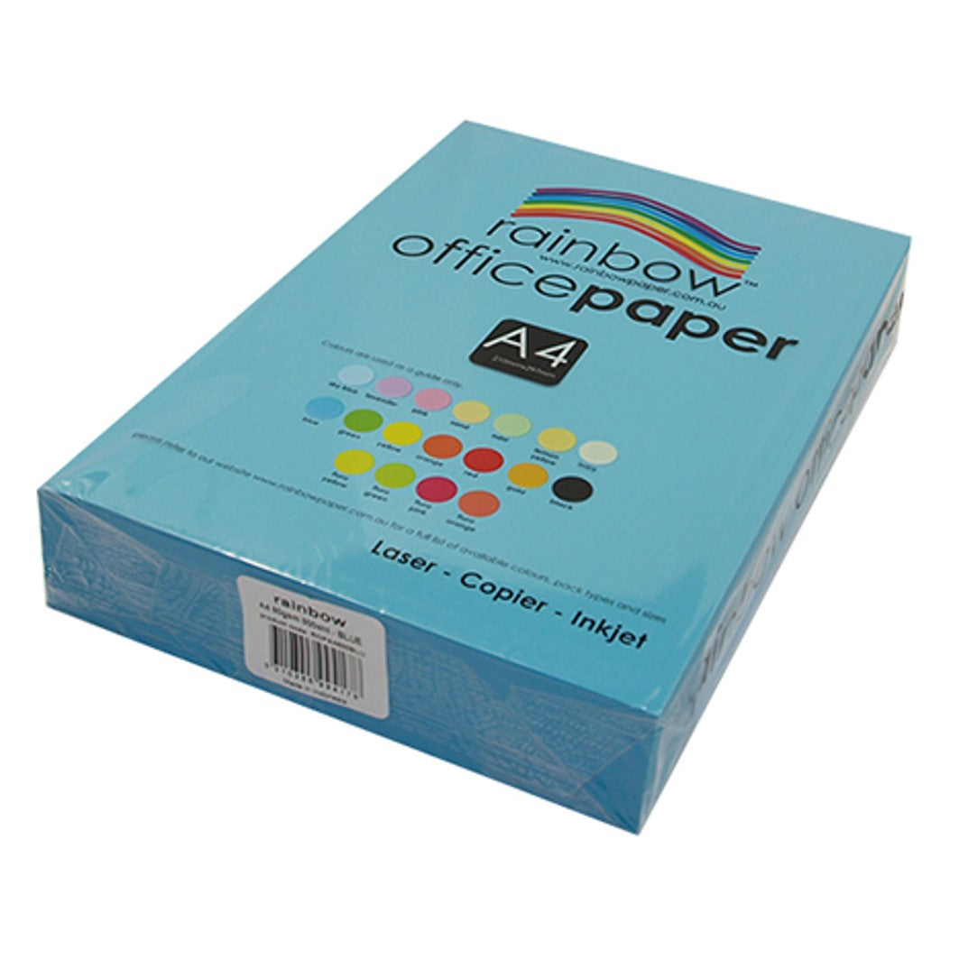 Copy Paper Rainbow A4 80GSM Office Bright Blue PK500 (Each)