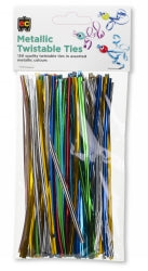 Twistable Ties 15CM Metallic PK150 (Each)