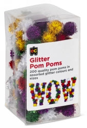 Glitter Pom Poms PK200 (Each)